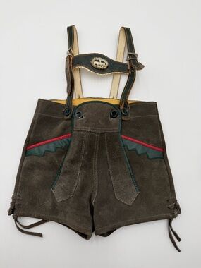 Vintage German Lederhosen Oktoberfest Leather Shorts Boys Deer Child